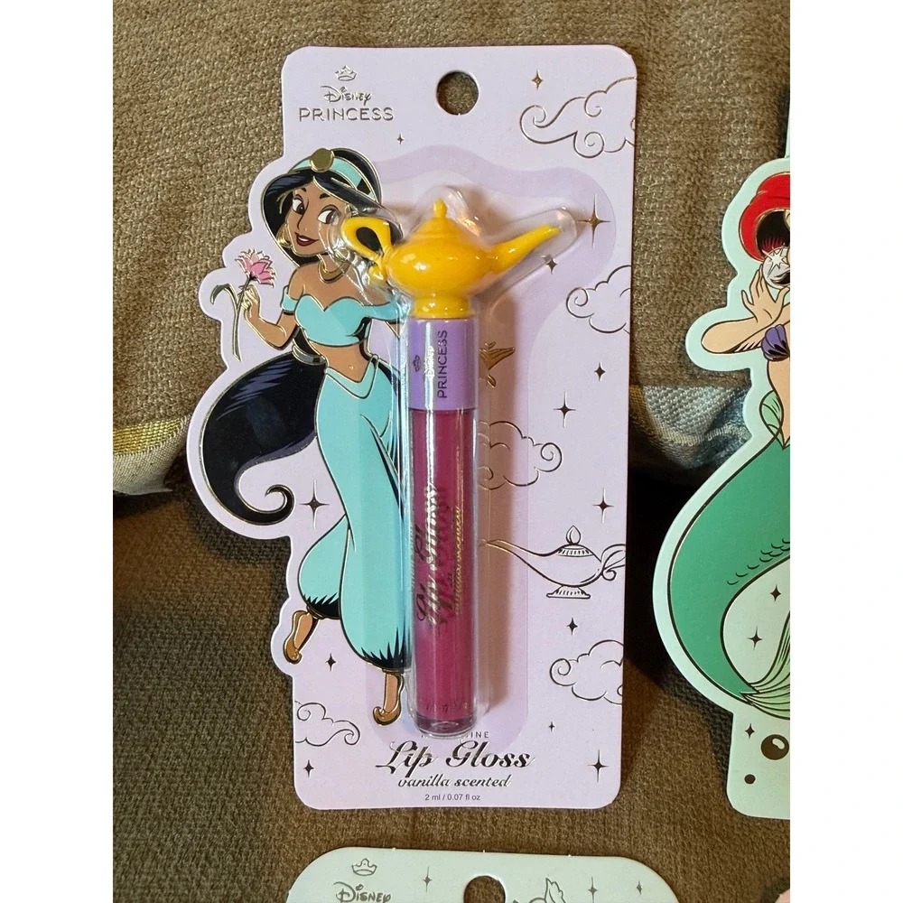 Disney Princess High Shine Lip Gloss Set Jasmine Ariel Cinderella Rapunzel 4pk